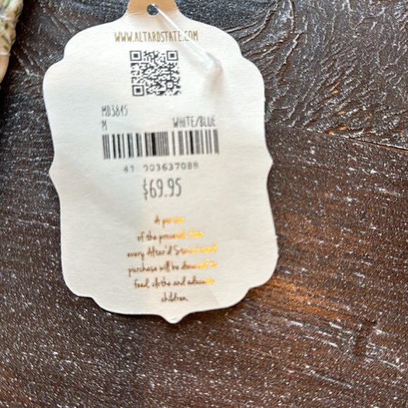 Altar’d State Blue Floral Print Dress size M NWT Smocked Tie Straps Tiered - Picture 5 of 12